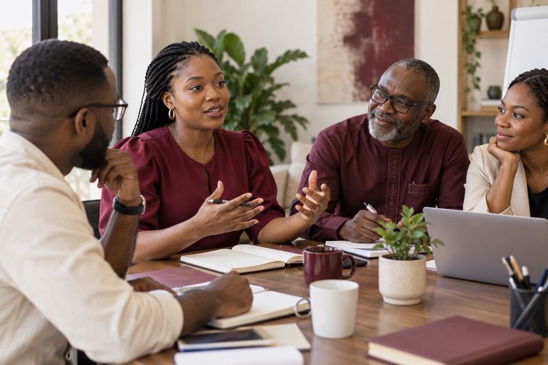 A Nigerian team practising workplace communication